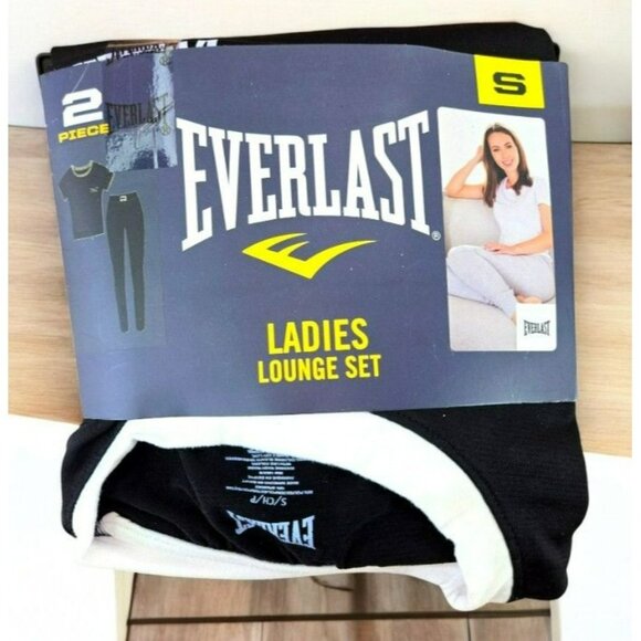 Everlast Ladies Lounge Set Small Black White 2 Piece NEW - Picture 1 of 6